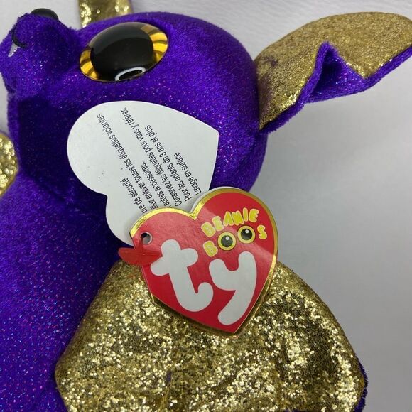 NWT Vintage TY Beanie Boo 'Count' the Purple Bat (Medium 9 inch) Set of 2 - Picture 11 of 11